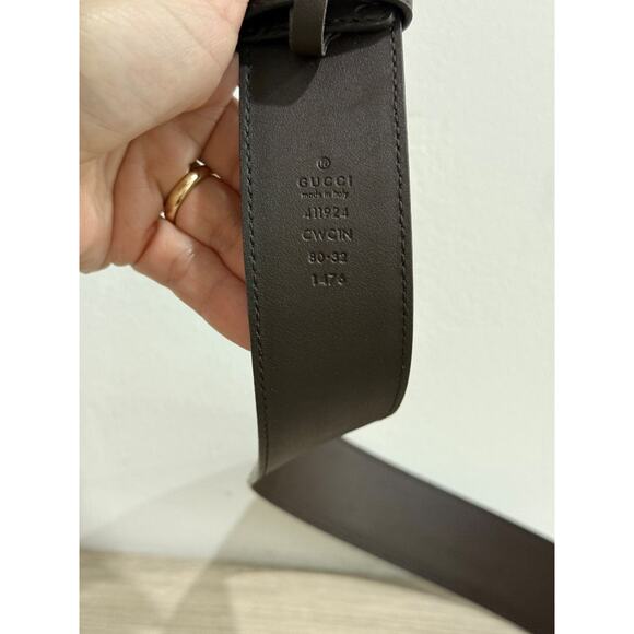 Gucci Interlocking Silver GG Buckle Embossed Leather Hip Belt Brown 80 cm / 32'' - Picture 5 of 7